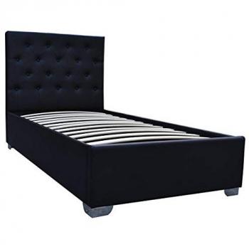 Cama simple con cofre Tino - 90 × 190 cm - Negro