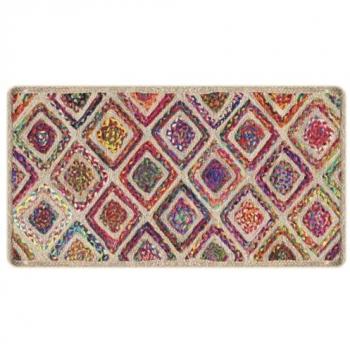 Alfombra lavable antideslizante 80x150 cm multicolor, beige y negro, antracita, gris, para sala de estar, dormitorio y salón