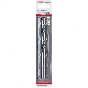 Bosch Professional Broca helicoidal HSS PointTeQ, para metal, vástago reducido, 14 x 108 x 160 mm, accesorio de taladro