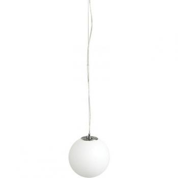 Lámpara colgante moderna Ella Chrome de Italux - Lámpara colgante moderna de cromo 1 luz con pantalla de vidrio, E27