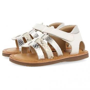 Gioseppo Sandalias de Piel Grabada Blancas para Niñas Ragni, Tipo: Sandalia, Características: Piel grabada, Color blanco, Talla 20 EU