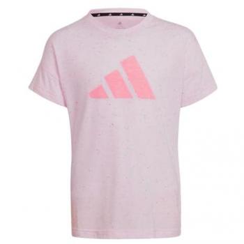 Camiseta de Manga Corta Adidas Future Icons 3-Stripes para niñas en color rosa, talla 7-8 años, modelo G 3BAR Tee para JUNIOR color ALPNME/WONMAU