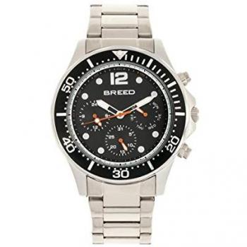 Breed Pegasus Men's Silver Stainless Steel Bracelet Watch with Day and Date