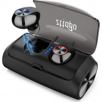 Auriculares Bluetooth 5.0 Inalámbricos, Zttopo Auriculares Inalámbricos Bluetooth Mini Twins Estéreo In-Ear 3000mAh para iPhone Android, Samsung, Huawei etc.