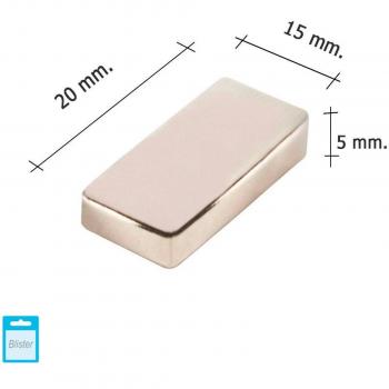 WOLFPACK LINEA PROFESIONAL 5411155 Iman Wolfpack Neodimio Rectangular 20x15x5 mm.