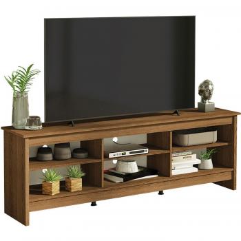 Mueble de TV Madesa Rústico con 6 Estantes y Gestión de Cables para Televisores de hasta 75