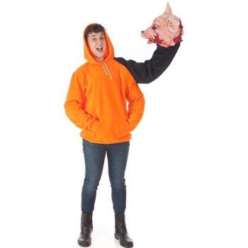 Disfraz Sudadera Halloween con Capucha de Cabeza de Cerdo