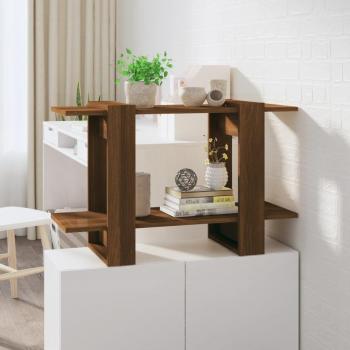 Librería/partición roble marrón 80x30x51 cm