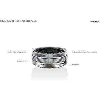 Olympus Objetivo M.Zuiko Digital 14-42 mm F3.5-5.6 EZ, zoom estándar, adecuado para todas las cámaras MFT