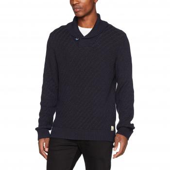 JACK & JONES VINTAGE Jjvglenn Knit Shawl Neck, Suéter para Hombre, Azul