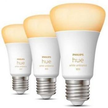 Bombilla inteligente Philips Hue White Ambiance E27 800lm Pack Triple Wifi y Bluetooth