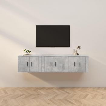Mueble TV 3 piezas gris hormigón 57x34,5x40 cm vidaXL