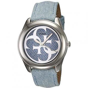 GUESS Women's G-Twist 40mm Blue Leather Band Steel Case Quartz Watch W0895L7
