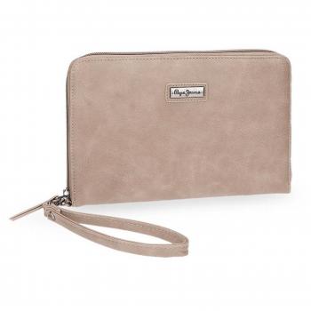 Pepe Jeans Croc Tarjetero, 23 cm, 0.86 Litros, Beige