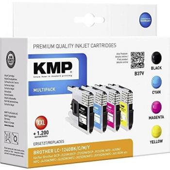 KMP B37V - Juego de cartuchos compatibles con LC-1240BK/LC-1240C/LC-1240M/LC-1240Y, color negro, cían, magenta y amarillo