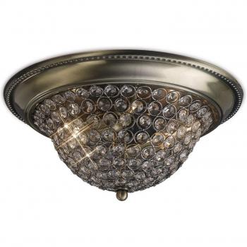 Lámpara de techo Paloma Medium 2 Bombillas latón antiguo / cristal