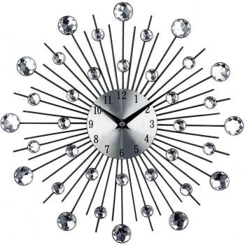 Reloj de Pared con Bolas de Cristal y Efecto Rayos - Decoración Hogar