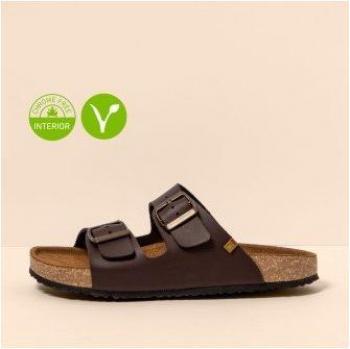 Sandalias NE50 VEGANO BROWN / WARAJI - Modelo de Piel Marrón Vegano para Mujer/Hombre