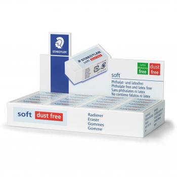 STAEDTLER Soft 526 S40, Gomas de borrar de color blanco, 1 goma de borrar suave
