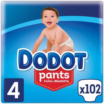 Dodot Pants Pañal-Braguita Talla 4, 102 Pañales, Fácil De Cambiar Con Canales De Aire, 9-15 kg