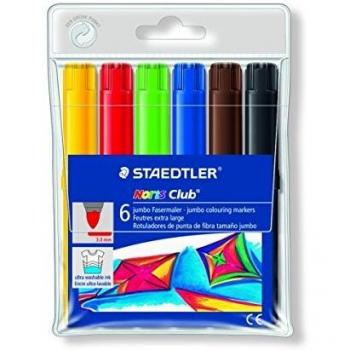 Staedtler Noris Club 340 WP6. Rotuladores de colores de punta de fibra. Estuche con 6 marcadores surtidos.