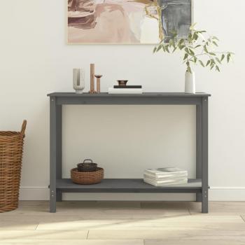 Mesa consola de madera maciza de pino 110x40x80 cm en colores Natural, Gris y Marrón miel - Mesa de sofá, Mesa de Entrada para Salón, Consola de Entrada, Mueble Recibidor, Mesita