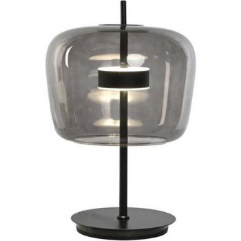 Lámpara sobremesa cristal metal 35x35x58 negro