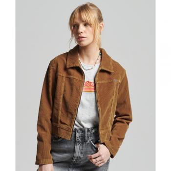 Chaqueta Corta de Pana Vintage Superdry para Mujer Color Marrón Talla 42