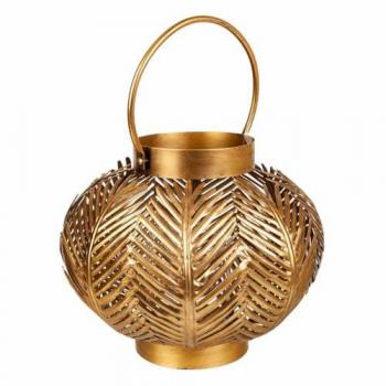 Portavelas de metal dorado Alexandra House Living 34 x 27 x 34 cm