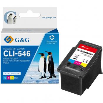 G&G Remanufactured Canon CL-546XL Color Ink Cartridge - Ink Level Indicator - Replaces 8288B001/8289B001