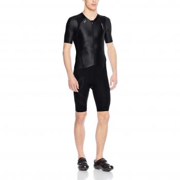 2 x U Hombre Compression Full Zip Trisuit Traje, Hombre, Color Negro, tamaño Extra-Small