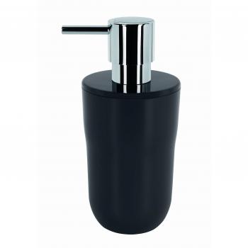 Spirella 7,5 x 7,5 x 16,5 cm, Negro colección Cocco, Dispensador de jabón líquido, Poliestirol