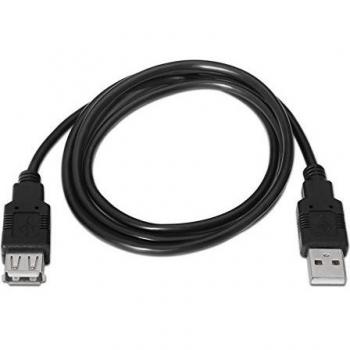 NanoCable 10.01.0202-BK - Cable de extensión USB 2.0, macho, negro, 1mts