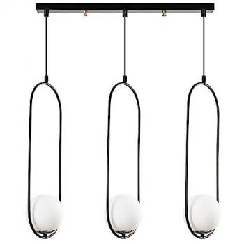 Lámpara Colgante LED Rectangular Modelo 7 de Cristal con 3 Luces para Iluminación Interior