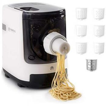 Máquina de Pasta Eléctrica Pastaio 2 en 1 - Mezcla y Extrusión, 5 Trafile, 180W, Compacta (18x37x25 cm)