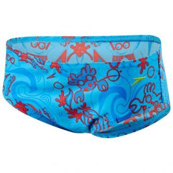Speedo Seasquad Brief Im Traje De Baño Niños, Infant Male, Azul/Rojo, 6-9 Meses