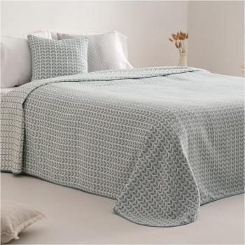 Colcha jacquard reversible Brisela - Diseño ligero de algodón para entretiempo y verano