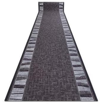Alfombra de Pasillo Antideslizante con Refuerzo de Goma, Línea Gris, 80x220 cm