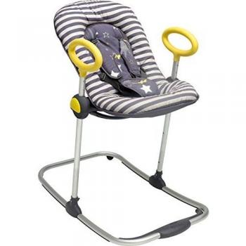 BÉABA Hamaca Bébé Up & Down I, Ajustable con una Simple Presión, 4 Alturas, 3 Inclinaciones, para Bebés y Niños, Reductor de Bebé, Ultracómoda, Balancín, Gris