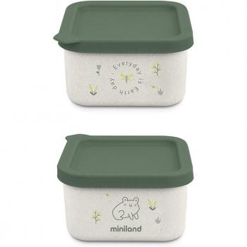 Set de 2 Fiambreras Ecológicas Naturset con Diseño de Rana