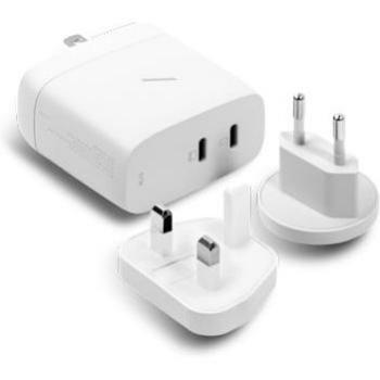 Cargador Rápido de Pared Dual USB-C 67W Fast GaN PD Blanco