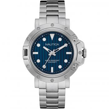 Reloj Nautica Hombre Analogico Cuarzo con Correa de Acero Inoxidable NAD16005G (44mm)