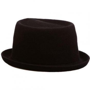 Kangol Mowbray Black Bamboo Pork Pie Hat for Men - Size L (58-59 cm)