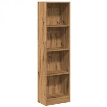 Estantería de madera de ingeniería roble artesano 40x24x143 cm Marrón