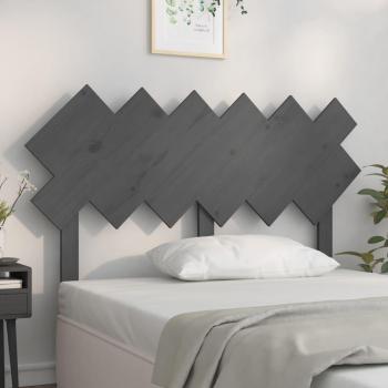 Cabecero para cama de madera maciza de pino gris 132x3x81 cm