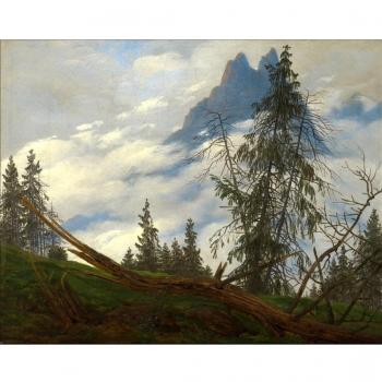 Pico de montaña con Drifting Nubes por Caspar David Friedrich. 100% pintado a mano óleo sobre lienzo. Reproducción de alta calidad. Envío gratuito