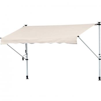 Toldo Manual Retráctil para Exterior 400x120x170-280 cm Beige