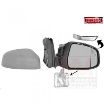 Espejo retrovisor VAN WEZEL 1945818 con ajuste manual, diseño aerodinámico, vidrio convexo para mayor visibilidad, montaje fácil y compatible con múltiples modelos de vehículos