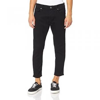 G-Star 3301 Slim Fit Jeans for Men, Pitch Black, Casual Denim, Size 28W/34L