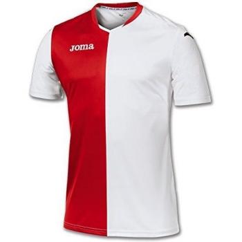 Joma 100157.206 - Camiseta de equipación de manga corta para hombre, color blanco / rojo, talla XL